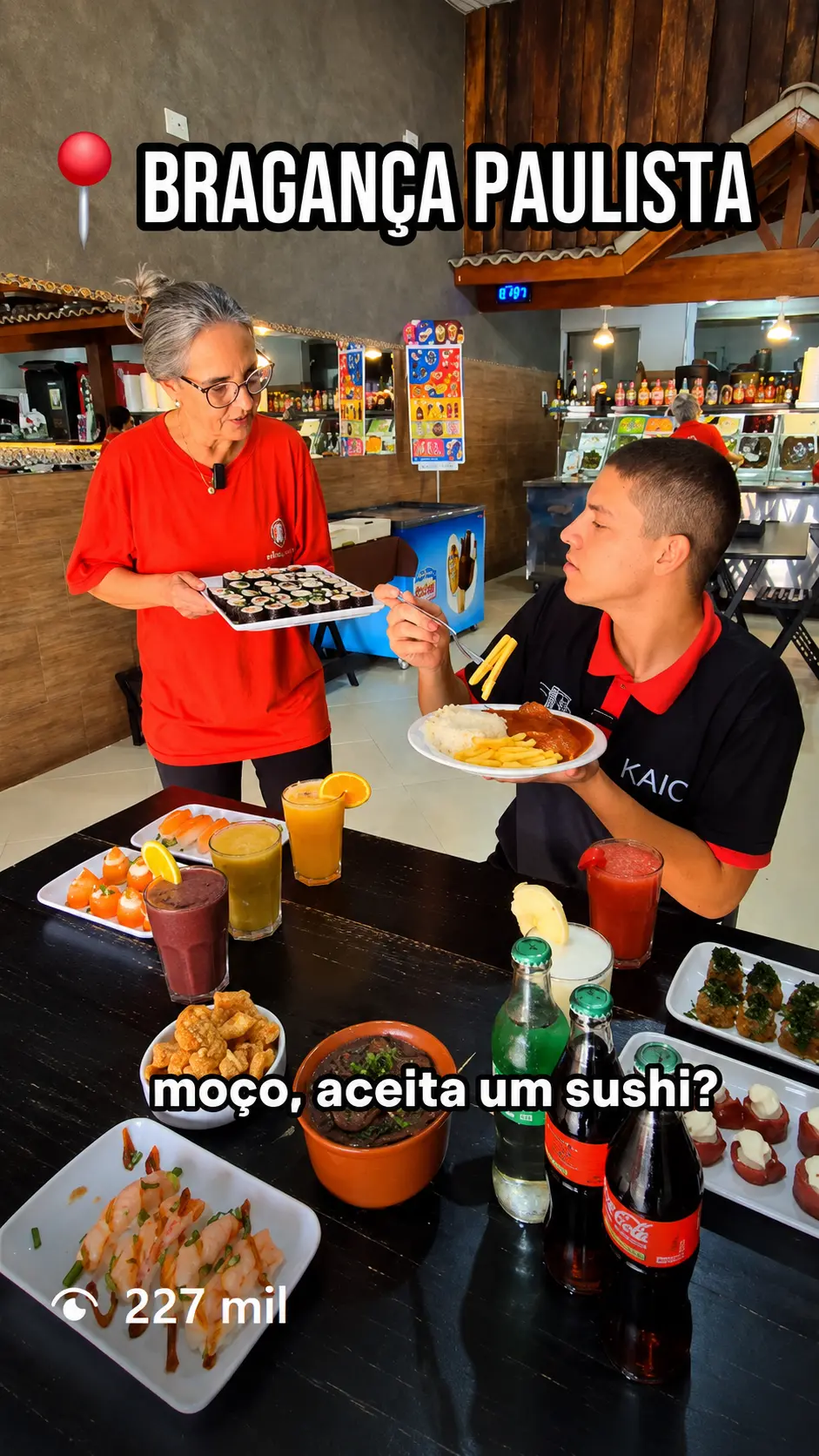 Print em alta definição do reel: Experiência gastronômica local, com 227 mil de visualizações